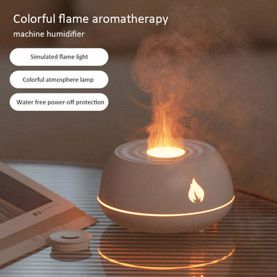 Flame Humidifier Aromatherapy Diffuser 7 Colors Light Home Air Humidifier 130ML USB Room Fragrance Essential Oil Diffuser - Gadgets4ezlife